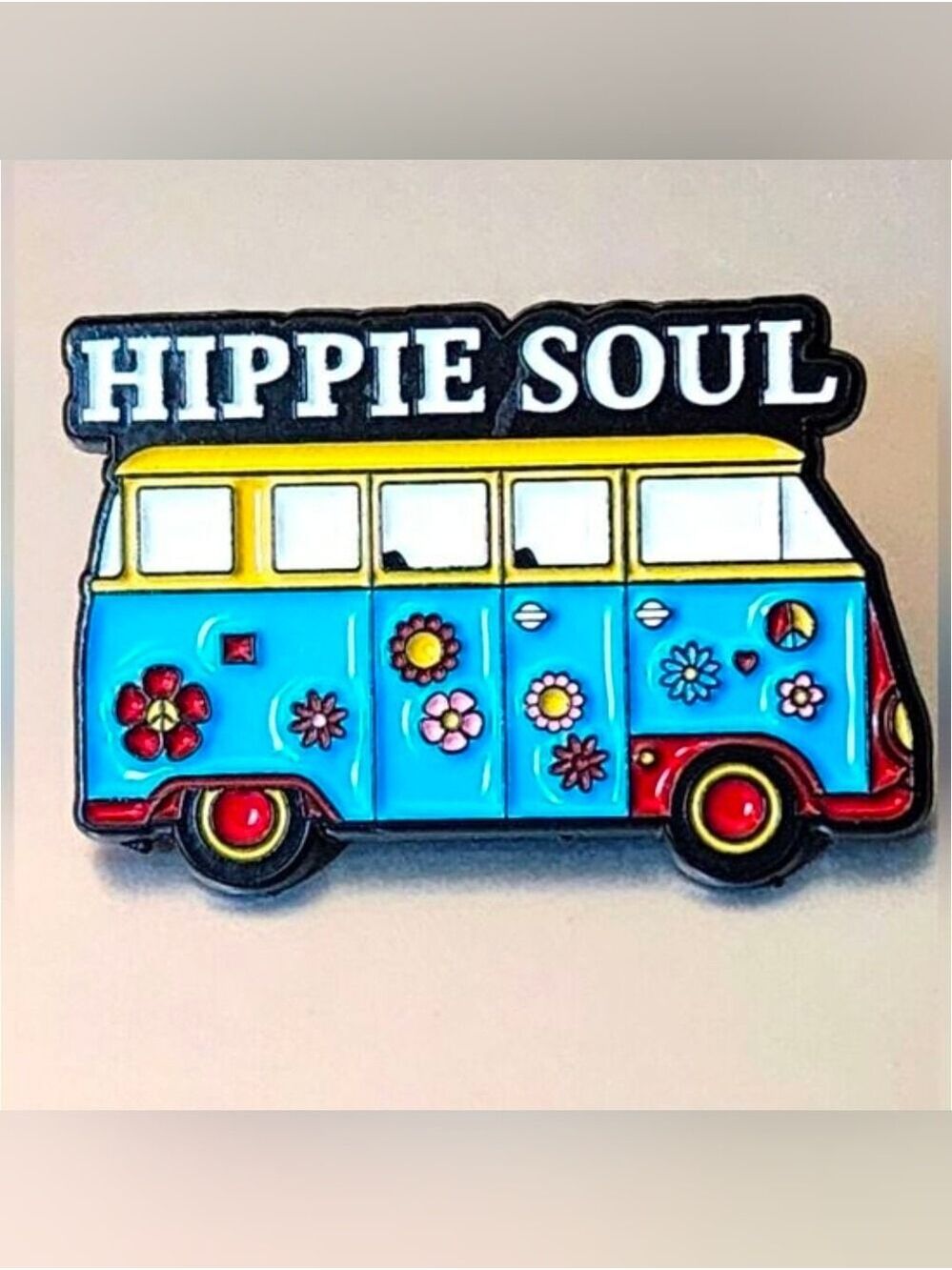 Brooch HIPPIE SOUL VW FLOWER POWER  PIN BROOCH